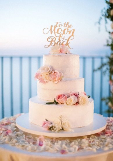 Свадебный торт Торт с топпером (Вашим) и цветами (к128834) - Компания кондитерская Глазурь...