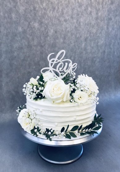 Свадебный торт Торт свадебный с цветочным оформлен (к128836) - Компания кондитерская Глазурь...