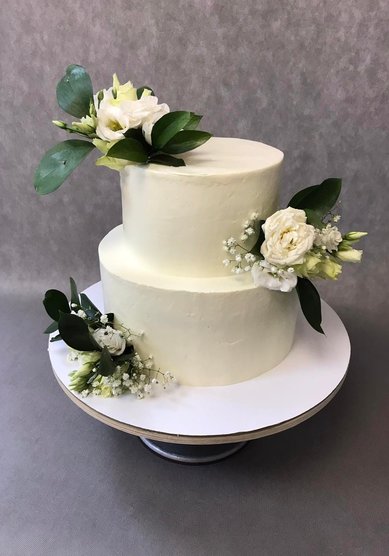 Свадебный торт Торт свадебный с цветочным оформлен (к128840) - Компания кондитерская Глазурь...