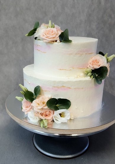 Торт на свадьбу Торт свадебный с цветочным оформле (к128847) - Компания кондитерская Глазурь...