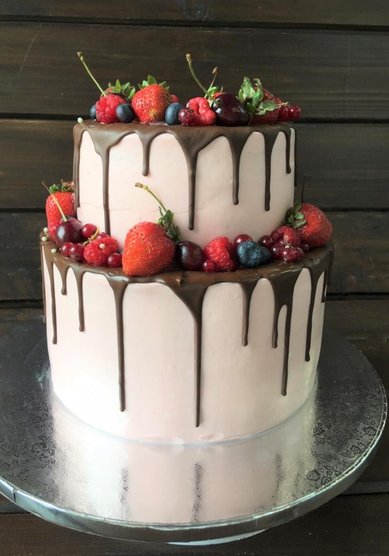 Свадебный торт ТОРТ С ЯГОДНО-ШОКОЛАДНЫМ ДЕКОРОМ (к128874) - Компания кондитерская Глазурь...