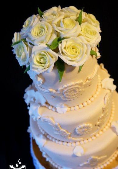 Торт на свадьбу Торт с сахарными розами (C35899) - Эксклюзивные торты на заказ Creative Tort Людмилы Zайцевой...