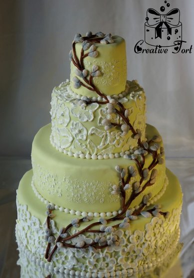 Торт на свадьбу Весенняя свадьба (C48331) - Эксклюзивные торты на заказ Creative Tort Людмилы Zайцевой...