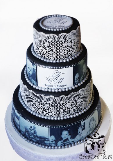 Свадебный торт Свадебный торт с фотографиями (C73272) - Эксклюзивные торты на заказ Creative Tort Людмилы Zайцевой...