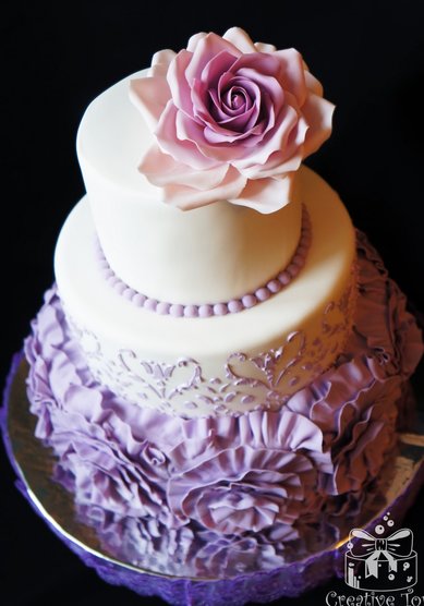 Торт на свадьбу свадебный торт сиреневый (C73277) - Эксклюзивные торты на заказ Creative Tort Людмилы Zайцевой...