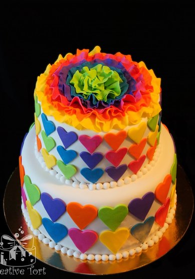 Свадебный торт радужный свадебеный торт (C73278) - Эксклюзивные торты на заказ Creative Tort Людмилы Zайцевой...