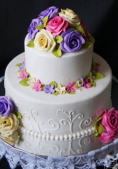 Торт на свадьбу свадебный торт с розами (C73279) - Эксклюзивные торты на заказ Creative Tort Людмилы Zайцевой...