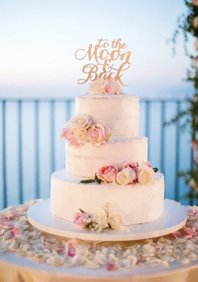 «Торт с топпером (Вашим) и цветами» (к128834)