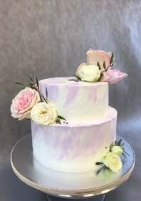  «Торт свадебный с цветочным оформлен» (к128858)