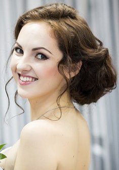 Cвадебная прическа А14595 с собранными волосами