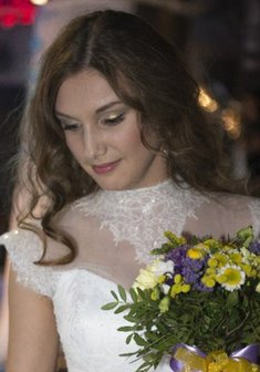 Cвадебная прическа А14600 с распущенными волосами