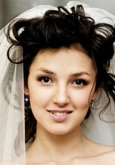 Cвадебная прическа Свадебный макияж (Н14626) с собранными волосами