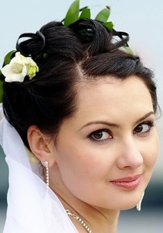 Cвадебная прическа Ю14738 с собранными волосами