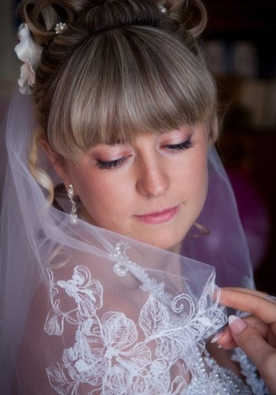 Прическа на свадьбу Свадебный макияж (Н14630) - Стилист-визажист Нина Соловьева