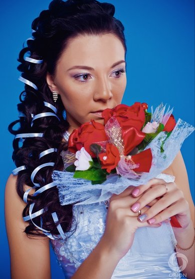 Прическа на свадьбу А15802 - Стилист-визажист Анастасия Барковская