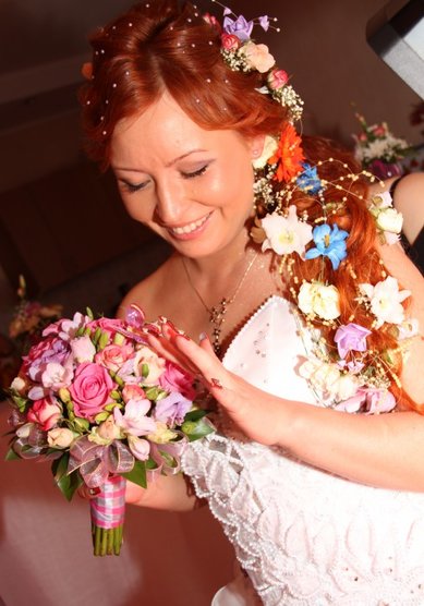 Прическа на свадьбу А15830 - Стилист-визажист Анастасия Барковская