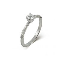 Помолвочное кольцо З3486 из белого золота, гладкое