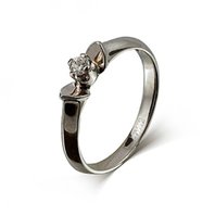 Помолвочное кольцо З3491 из белого золота, гладкое