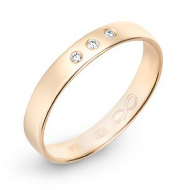 Обручальное кольцо R01-WED-00003-М9241 - Ювелирный бренд Московский ювелирный завод в Перми...