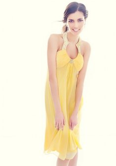 Вечернее платье К29944. В греческом стиле, короткое без шлейфа.