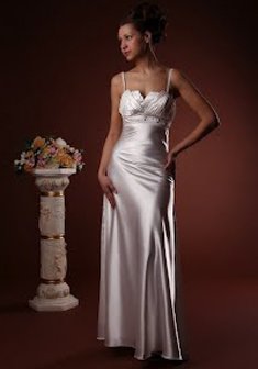 Свадебное платье BL-219-В30311. С прямой юбкой, длинное без шлейфа.