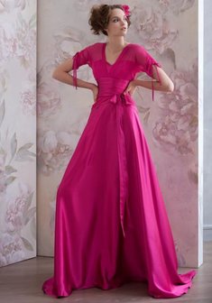 Вечернее платье К30407. А-силуэт, длинное со шлейфом.