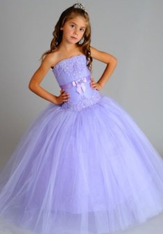 Детское платье К30418. С пышной юбкой, длинное без шлейфа.