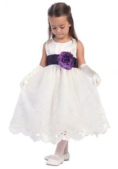 Детское платье К30425. С пышной юбкой, длинное без шлейфа.