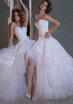 Свадебное платье Тэбби-L30579. С пышной юбкой, короткое со шлейфом.