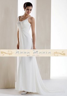 Свадебное платье K05095-1X-A30783. С прямой юбкой, длинное со шлейфом.