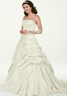 Свадебное платье Diamant-L40494. А-силуэт, длинное со шлейфом.