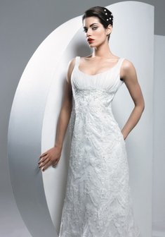 Свадебное платье SOFIA INES-L40504. С прямой юбкой, длинное со шлейфом.