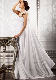 Свадебное платье O40989. В греческом стиле, длинное со шлейфом.