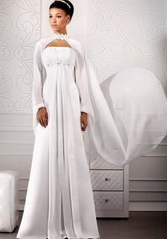 Свадебное платье O40991. В греческом стиле, длинное без шлейфа.